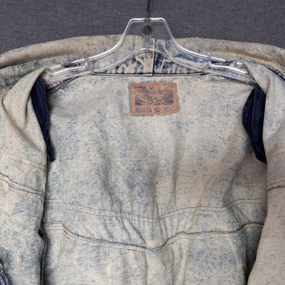 Vintage Fringe Denim Jacket Acid Wash Size L - Picture 5 of 16